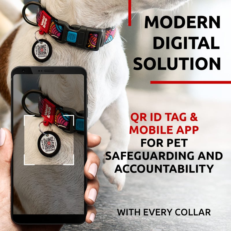 WAUDOG Nylon Dog Collar - Adjustable Dog Collar for Large Dogs, Small & Medium Dogs - Breakaway Puppy Collars for Large Breed Dogs - Boy & Girl Dog Collars with Durable Plastic Buckle and QR Dog Tag - Image 3